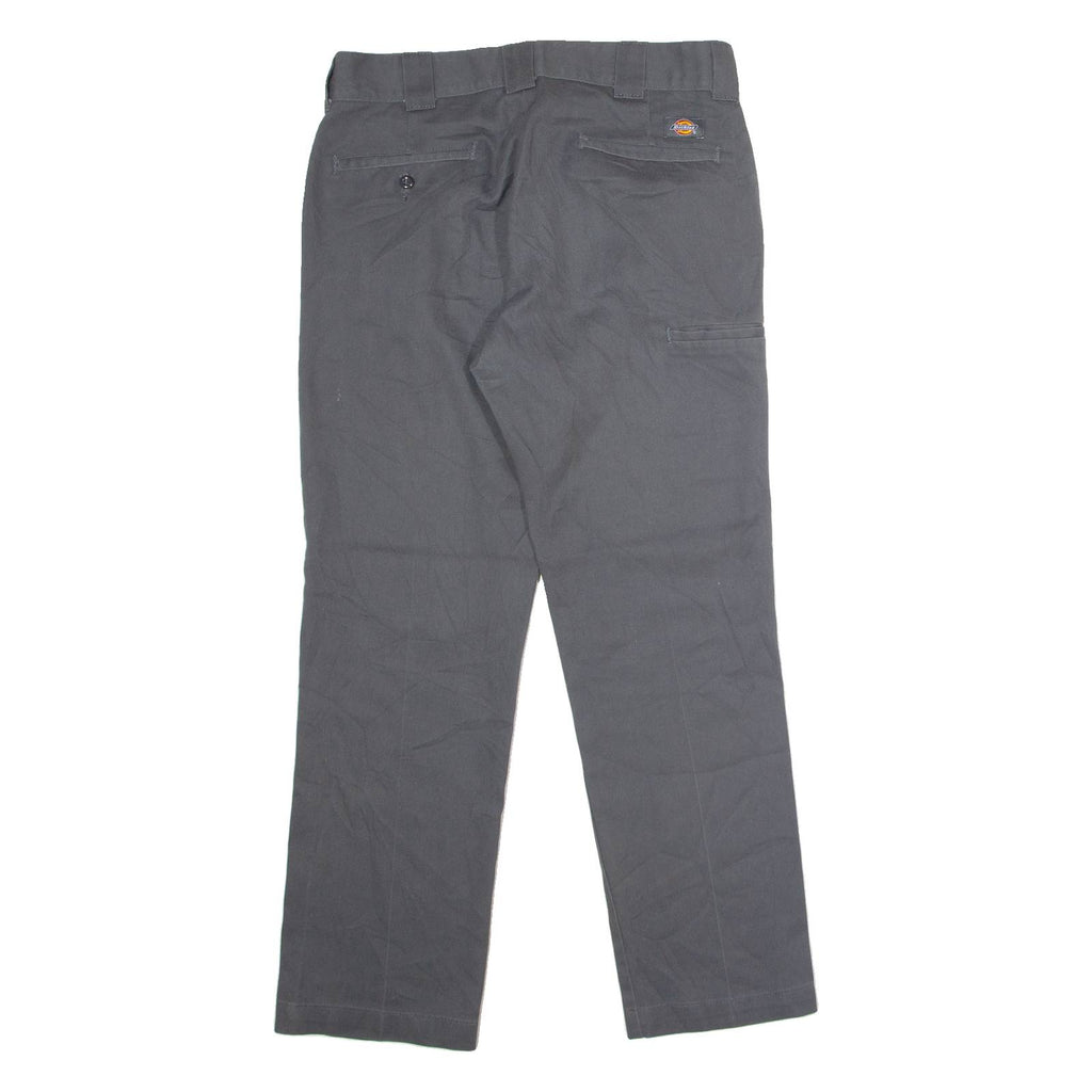 DICKIES Flex Workwear Mens Twill Trousers Grey Slim Tapered W32 L30