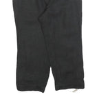 COUNTRY LINE Womens Linen Black Relaxed Cropped Trousers W32 L22 Embroidered