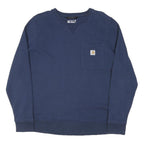 CARHARTT Womens Blue Crew Neck XL Sweatshirt Cotton Pocket Casual Pullover