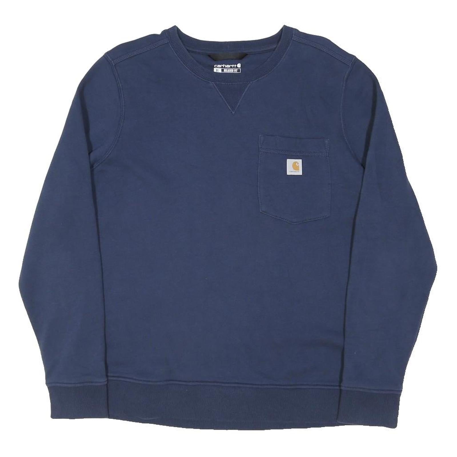 CARHARTT Womens Blue Crew Neck XL Sweatshirt Cotton Pocket Casual Pullover