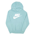 NIKE Mens Blue Hoodie S Cotton Blend Pullover Casual Sportswear