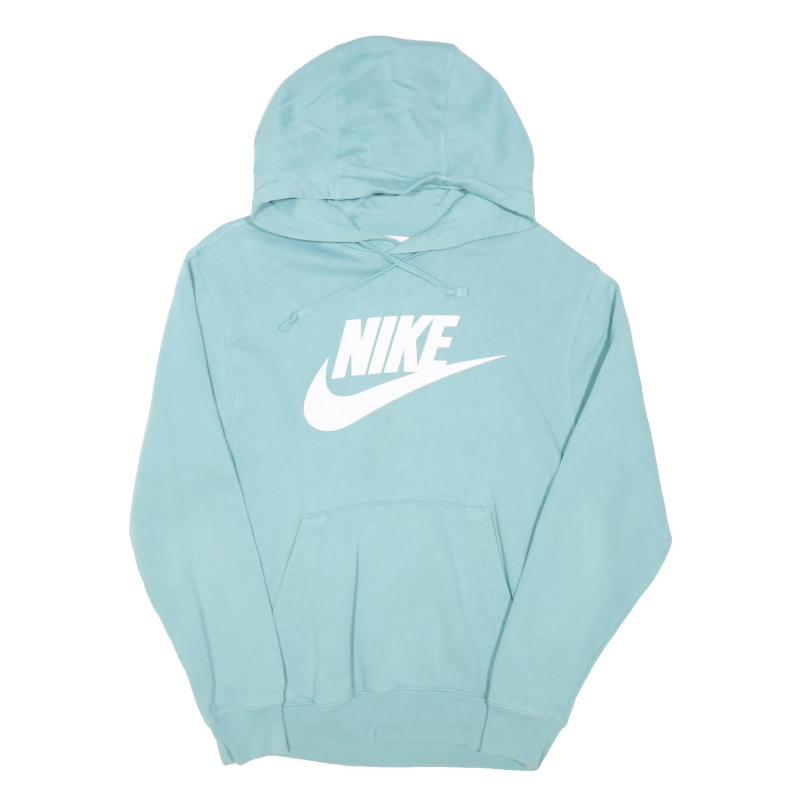 NIKE Mens Blue Hoodie S Cotton Blend Pullover Casual Sportswear