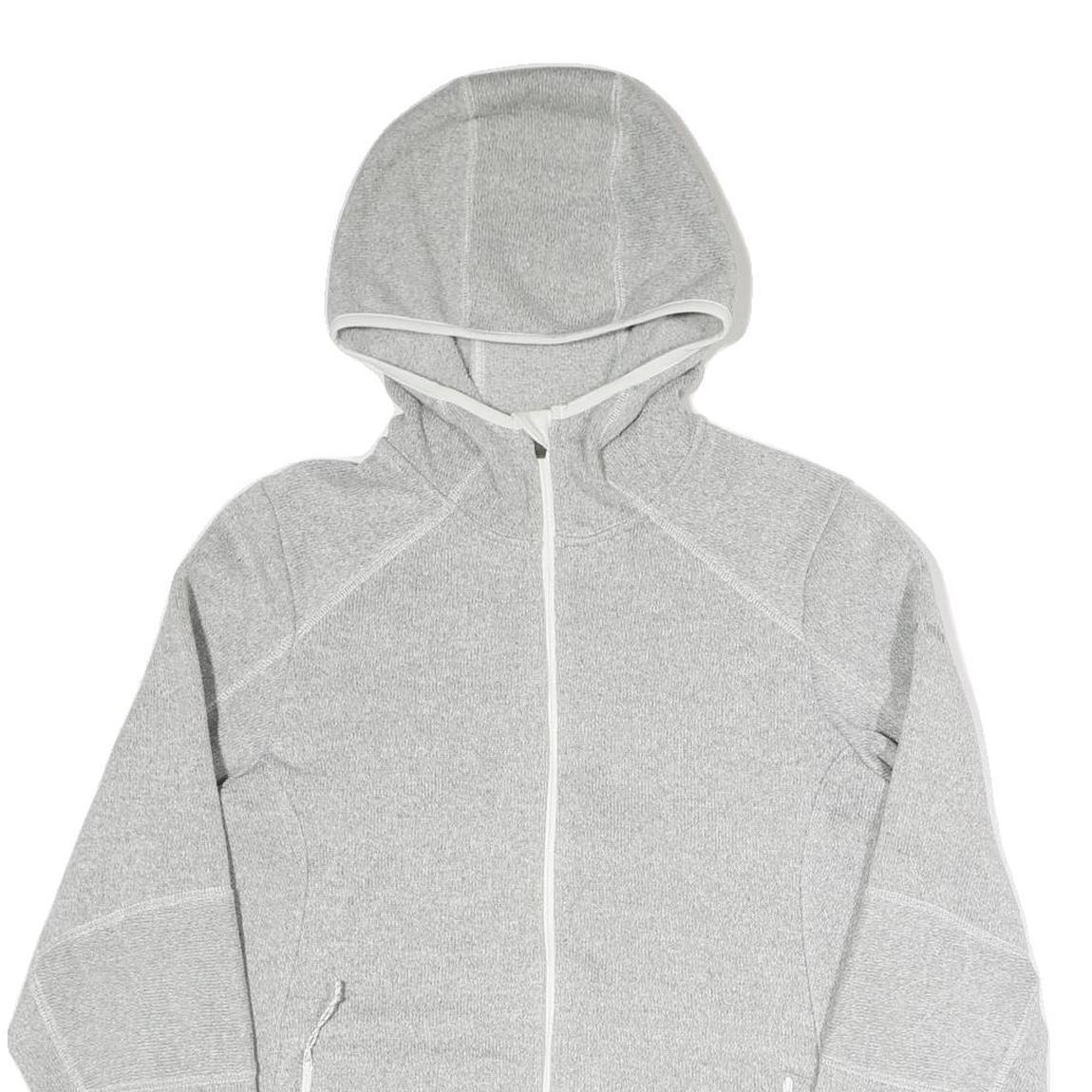 COLUMBIA Womens Grey Cotton Blend Jacket L Hooded Zip Casual Outdoor