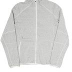 COLUMBIA Womens Grey Cotton Blend Jacket L Hooded Zip Casual Outdoor