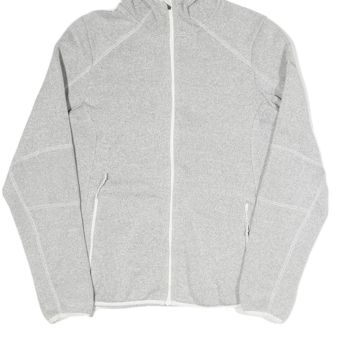 COLUMBIA Womens Grey Cotton Blend Jacket L Hooded Zip Casual Outdoor