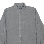 CHAPS Mens Black & White Check Shirt M Button-Down Collar Long Sleeve Casual