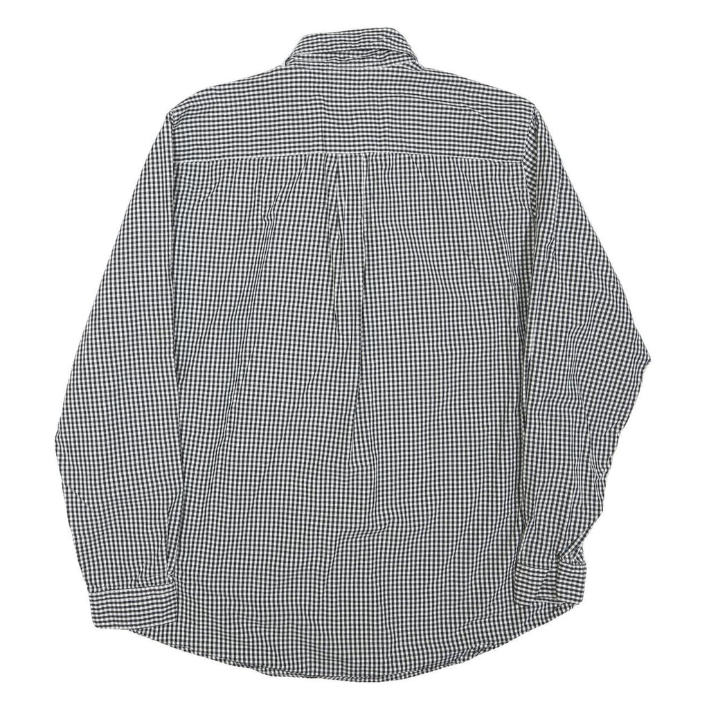 CHAPS Mens Black & White Check Shirt M Button-Down Collar Long Sleeve Casual