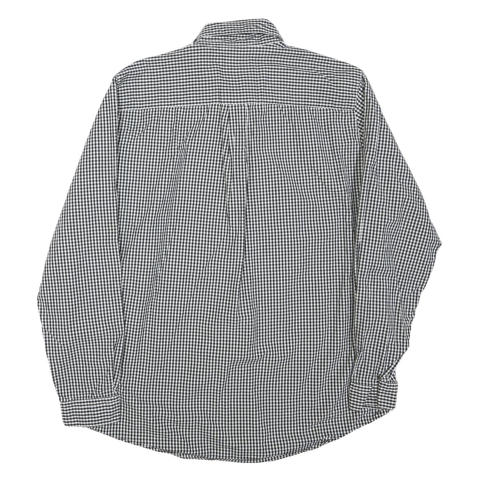 CHAPS Mens Black & White Check Shirt M Button-Down Collar Long Sleeve Casual
