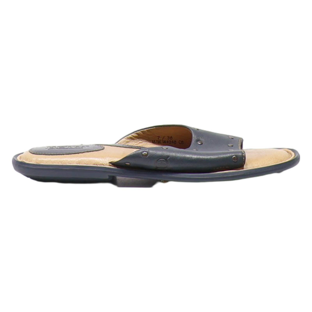 BORN Slider Sandals Blue Leather Womens UK 5