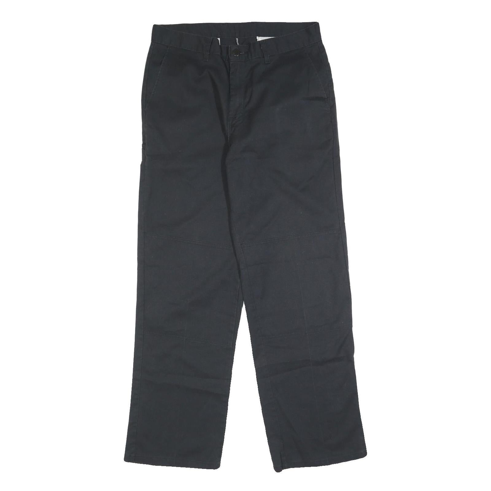 DICKIES Mens Cotton Blend Black Regular Straight Trousers W32 L32 Workwear