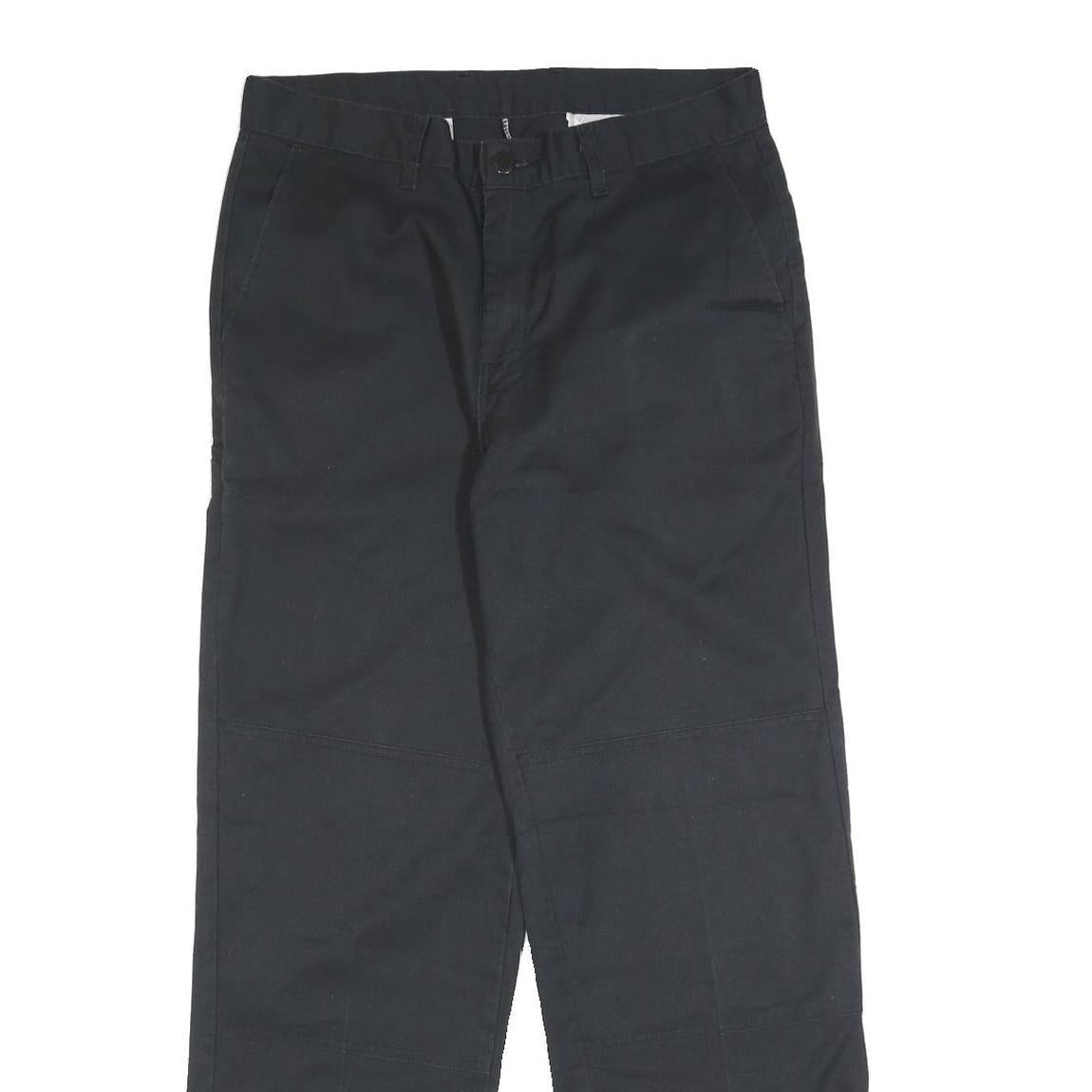 DICKIES Mens Cotton Blend Black Regular Straight Trousers W32 L32 Workwear