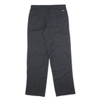 DICKIES Mens Cotton Blend Black Regular Straight Trousers W32 L32 Workwear