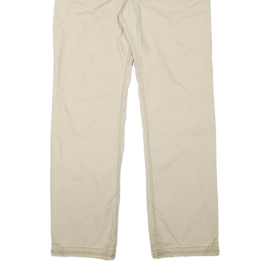 SCOTCH VINTAGE Mens Cotton Blend Beige Regular Fit Straight Leg Trousers W38 L33