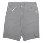 DICKIES Mens Shorts Grey Casual Regular L W30 Workwear Durable Cotton Blend