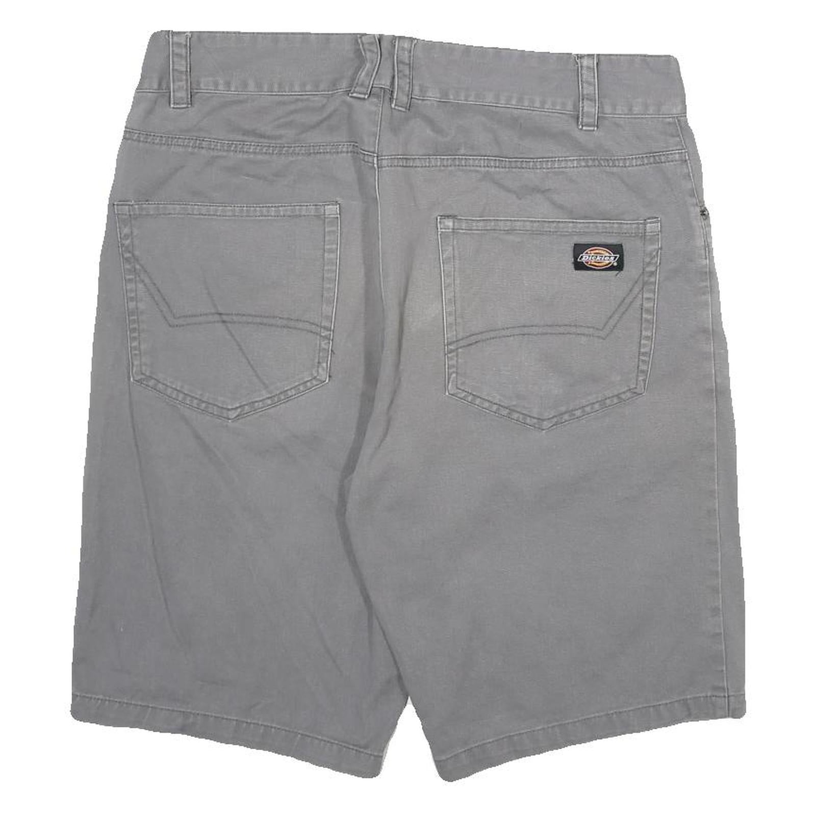 DICKIES Mens Shorts Grey Casual Regular L W30 Workwear Durable Cotton Blend