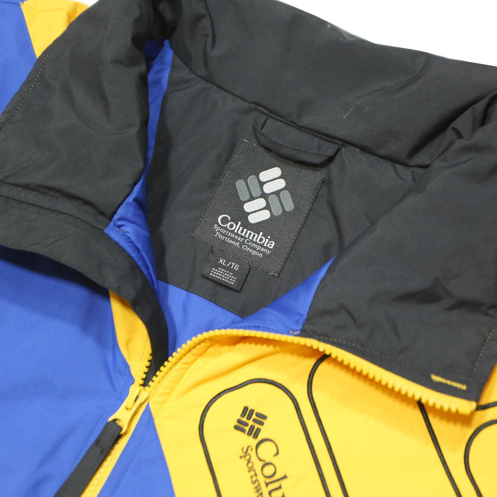 COLUMBIA Mens Yellow & Blue Sportswear Nylon Jacket XL Casual Zip Pockets