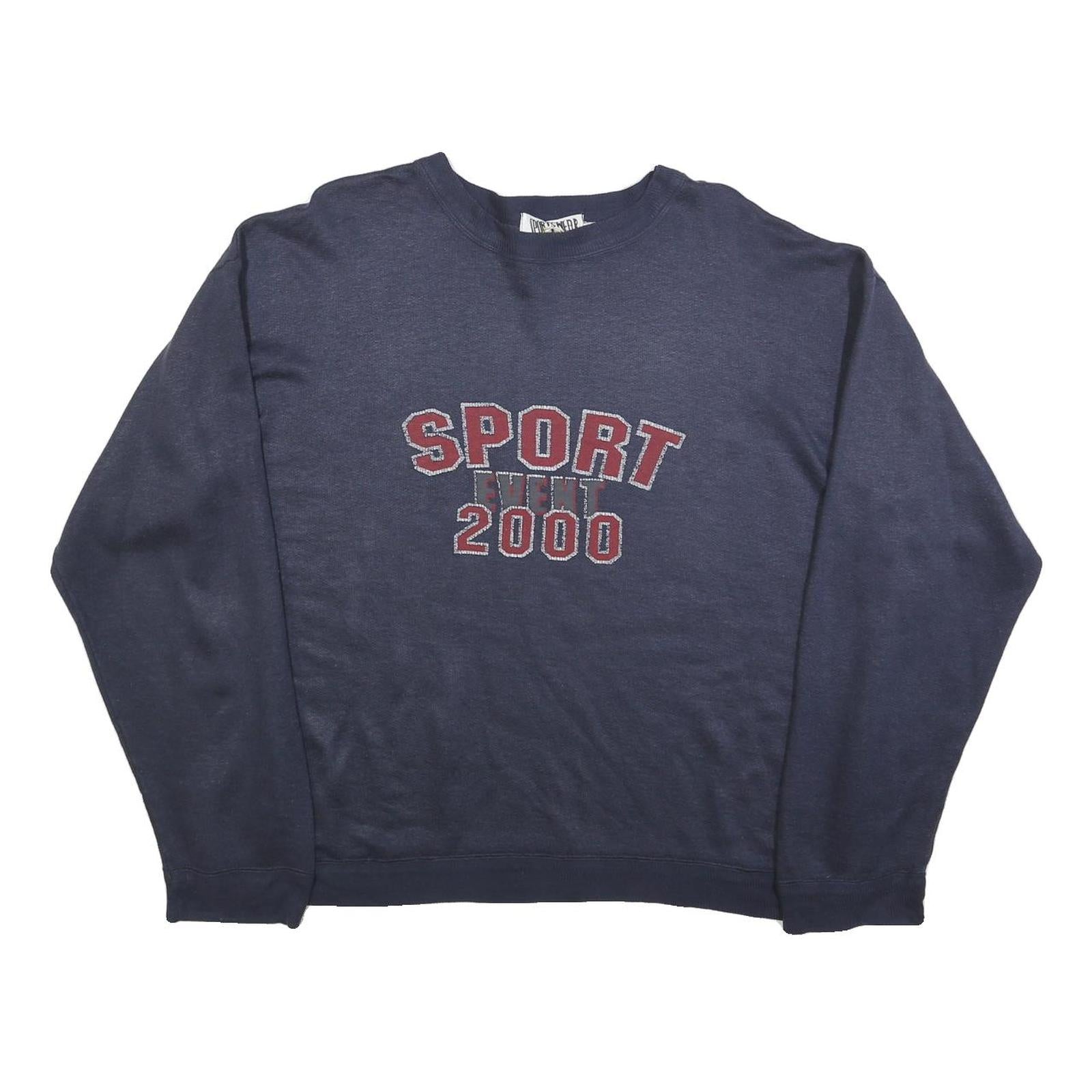 SPORTSWEAR Womens Blue Crew Neck L Sweatshirt Cotton Blend Casual Fit Pullover