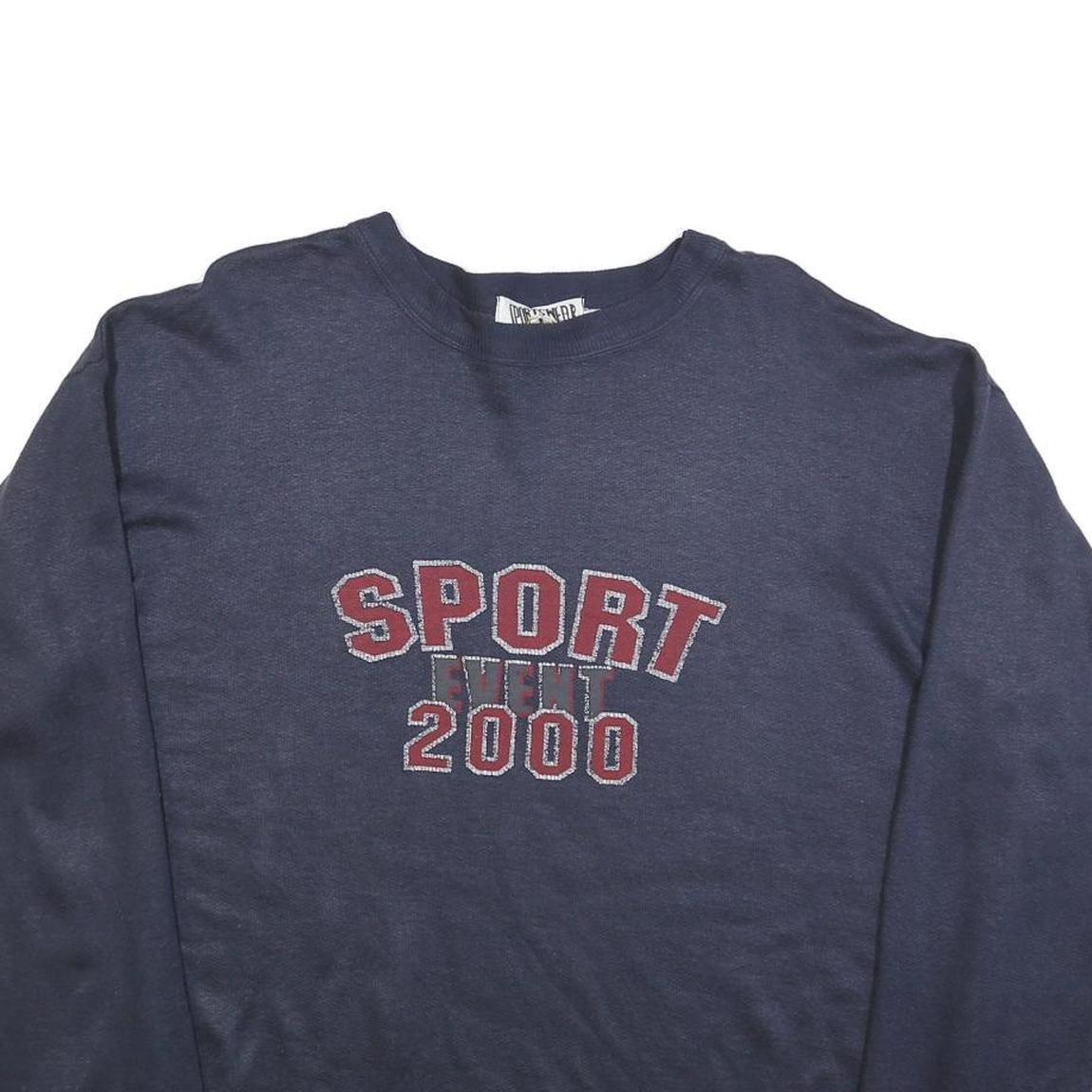 SPORTSWEAR Womens Blue Crew Neck L Sweatshirt Cotton Blend Casual Fit Pullover