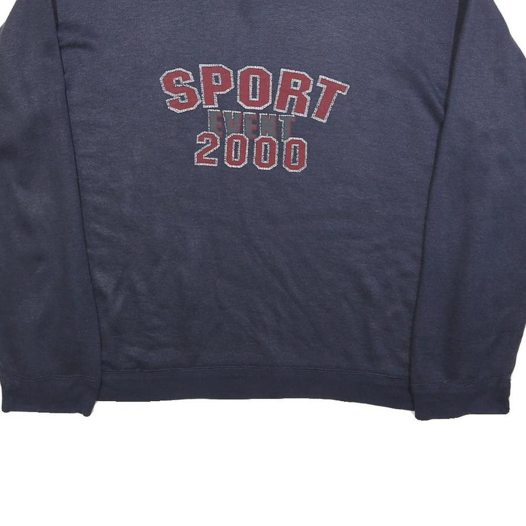 SPORTSWEAR Womens Blue Crew Neck L Sweatshirt Cotton Blend Casual Fit Pullover