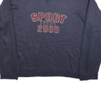 SPORTSWEAR Womens Blue Crew Neck L Sweatshirt Cotton Blend Casual Fit Pullover