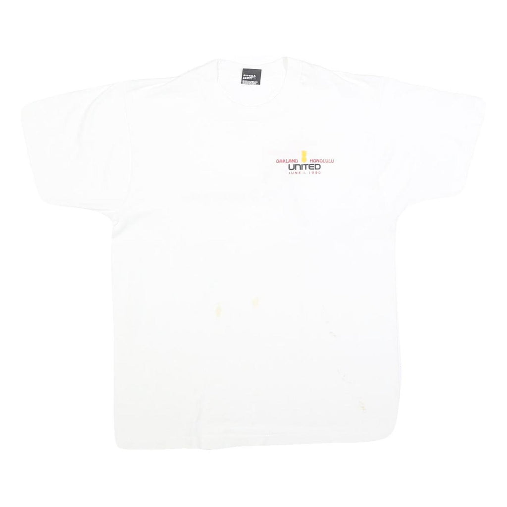 SCREEN STARS BEST Mens White T-Shirt L Short Sleeve Crew Neck Graphic Print