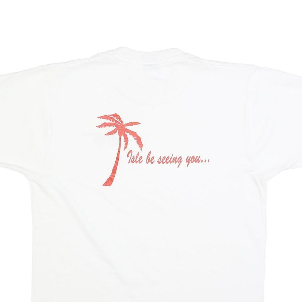 SCREEN STARS BEST Mens White T-Shirt L Short Sleeve Crew Neck Graphic Print