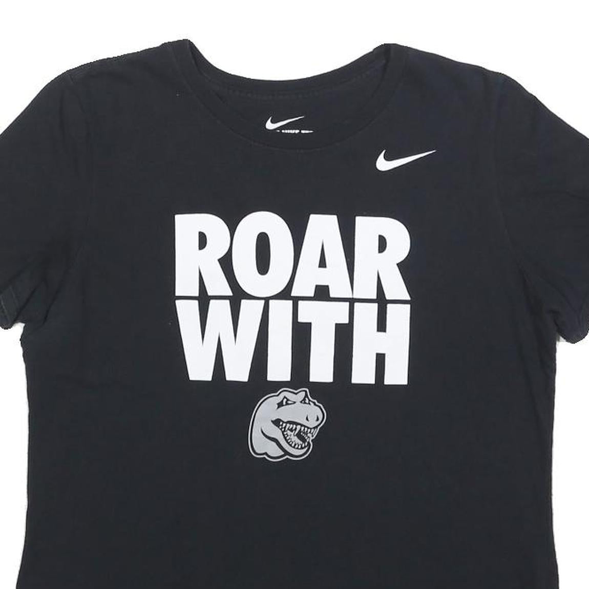 NIKE Womens Black Roar With Graphic T-Shirt L Short Sleeve Crew Neck
