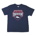 NFL Mens Navy Blue Denver Broncos Graphic T-Shirt Short Sleeve Crew Neck