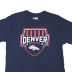 NFL Mens Navy Blue Denver Broncos Graphic T-Shirt Short Sleeve Crew Neck