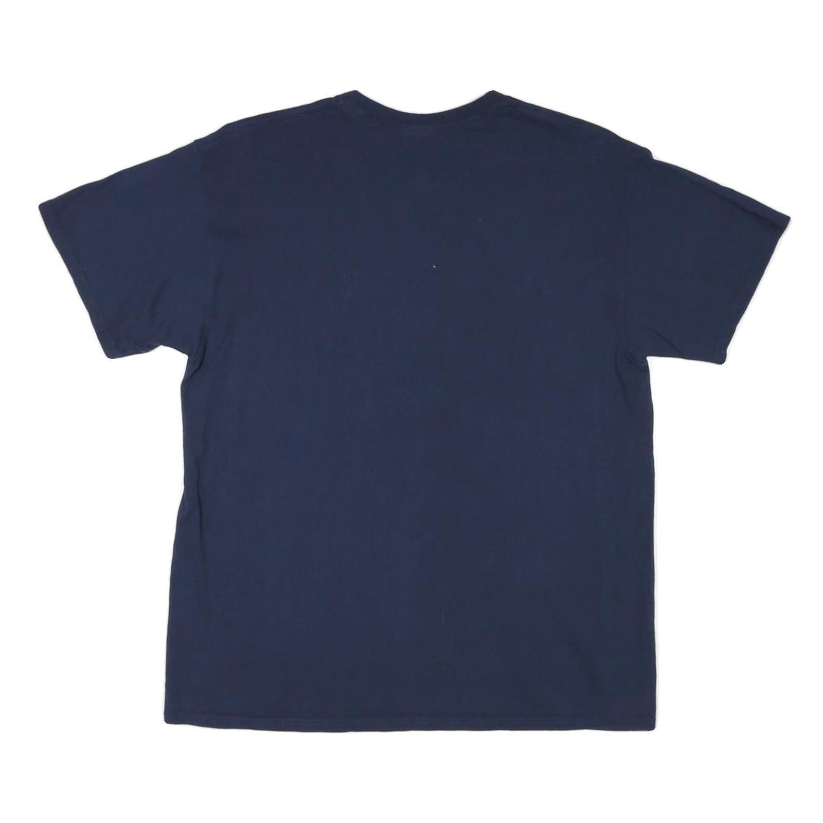 NFL Mens Navy Blue Denver Broncos Graphic T-Shirt Short Sleeve Crew Neck