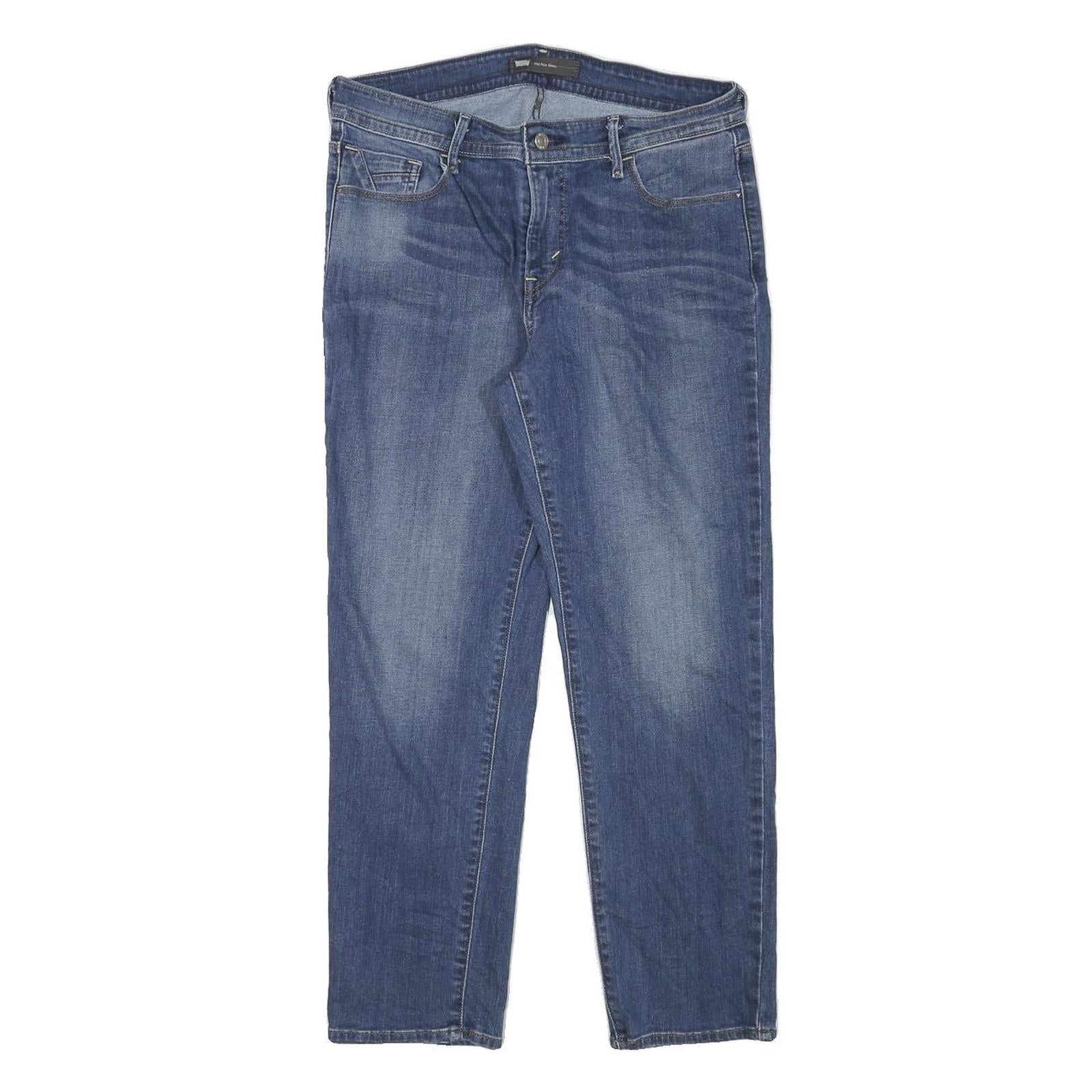 LEVI'S Womens Slim Blue Denim Slim Jeans W30 L26 Classic Cotton Blend Zip
