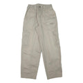 DISCOVERY Mens Cotton Blend Beige Relaxed Cargo Trousers W24 L27 Zip Pocket
