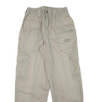 DISCOVERY Mens Cotton Blend Beige Relaxed Cargo Trousers W24 L27 Zip Pocket