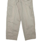 DISCOVERY Mens Cotton Blend Beige Relaxed Cargo Trousers W24 L27 Zip Pocket