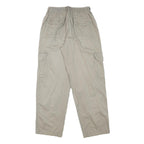 DISCOVERY Mens Cotton Blend Beige Relaxed Cargo Trousers W24 L27 Zip Pocket