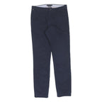 TOMMY HILFIGER Womens Cotton Blend Navy Slim Straight Trousers W30 L32 Smart