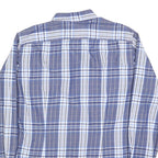 TOMMY HILFIGER Mens Blue & Grey Check Shirt L Cotton Blend Casual Smart