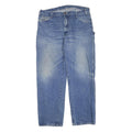 DICKIES Mens Jeans Blue Regular Straight Denim Light W38 L32 Workwear Zip