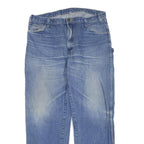 DICKIES Mens Jeans Blue Regular Straight Denim Light W38 L32 Workwear Zip
