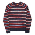 JOE FRESH Mens Red Blue & White Patterned Patterned Crew Neck Basic Knit XS