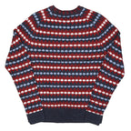 JOE FRESH Mens Red Blue & White Patterned Patterned Crew Neck Basic Knit XS
