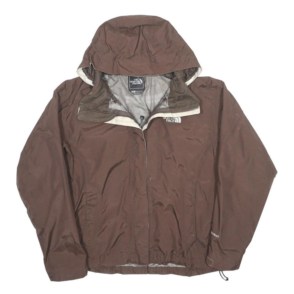 THE NORTH FACE Womens Brown Nylon Outdoor Jacket S Zip Hooded