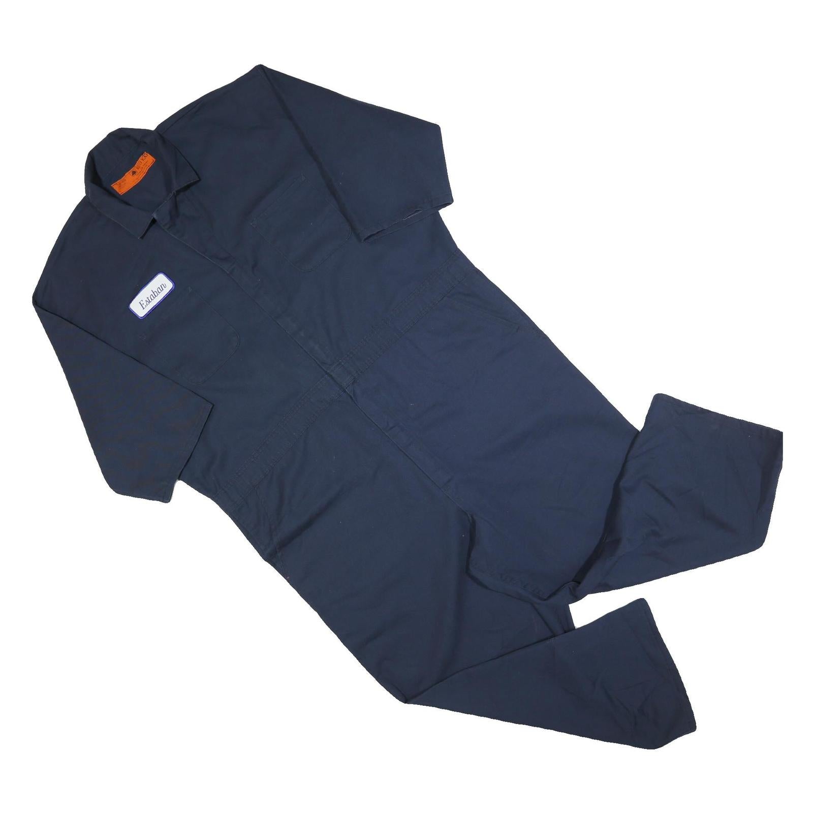 RED KAP Mens Navy Blue Dungarees Regular Fit Cotton Blend 2XL W48 L25 Workwear