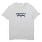 LEVI'S Mens Grey Graphic T-Shirt S Short Sleeve Crew Neck Cotton Blend Casual