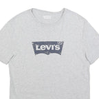 LEVI'S Mens Grey Graphic T-Shirt S Short Sleeve Crew Neck Cotton Blend Casual
