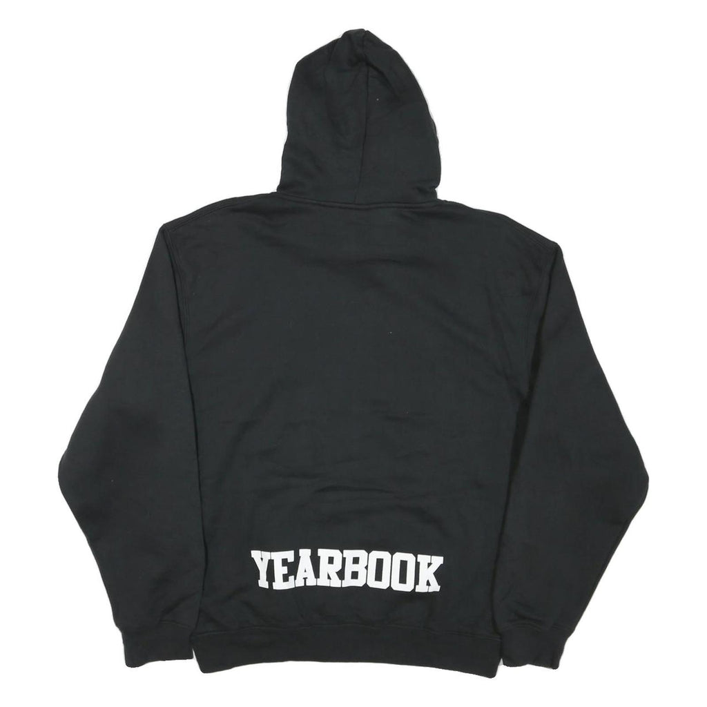 ADIDAS Mens Black Bulldog Graphic Pullover Hoodie S Yearbook Print