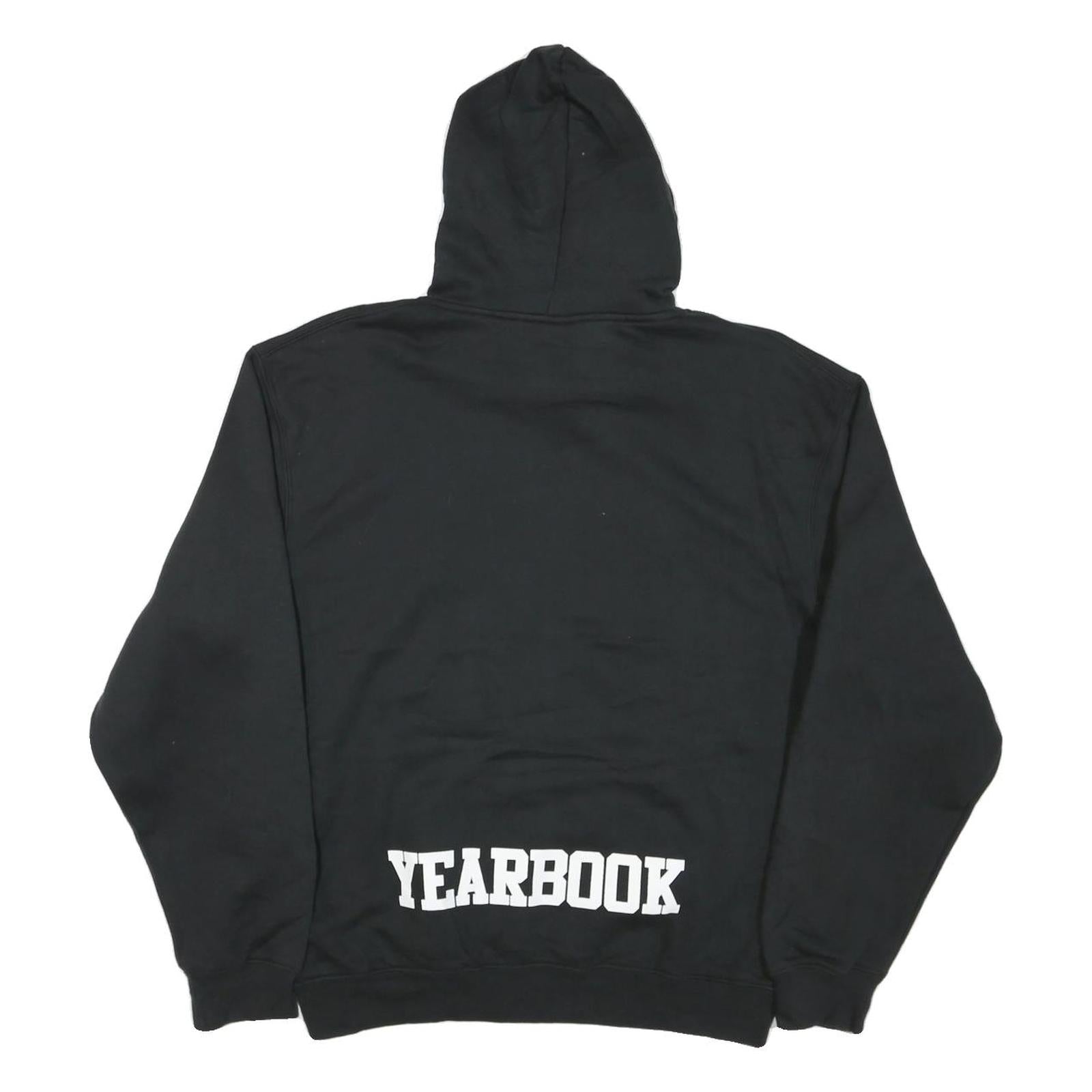 ADIDAS Mens Black Bulldog Graphic Pullover Hoodie S Yearbook Print