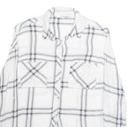 TALLY WEIJL Womens Cropped Blouse White Collared Long Sleeve Plaid S