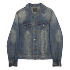 LEE Womens Blue Denim Button Jacket M Cotton Classic Casual Outerwear