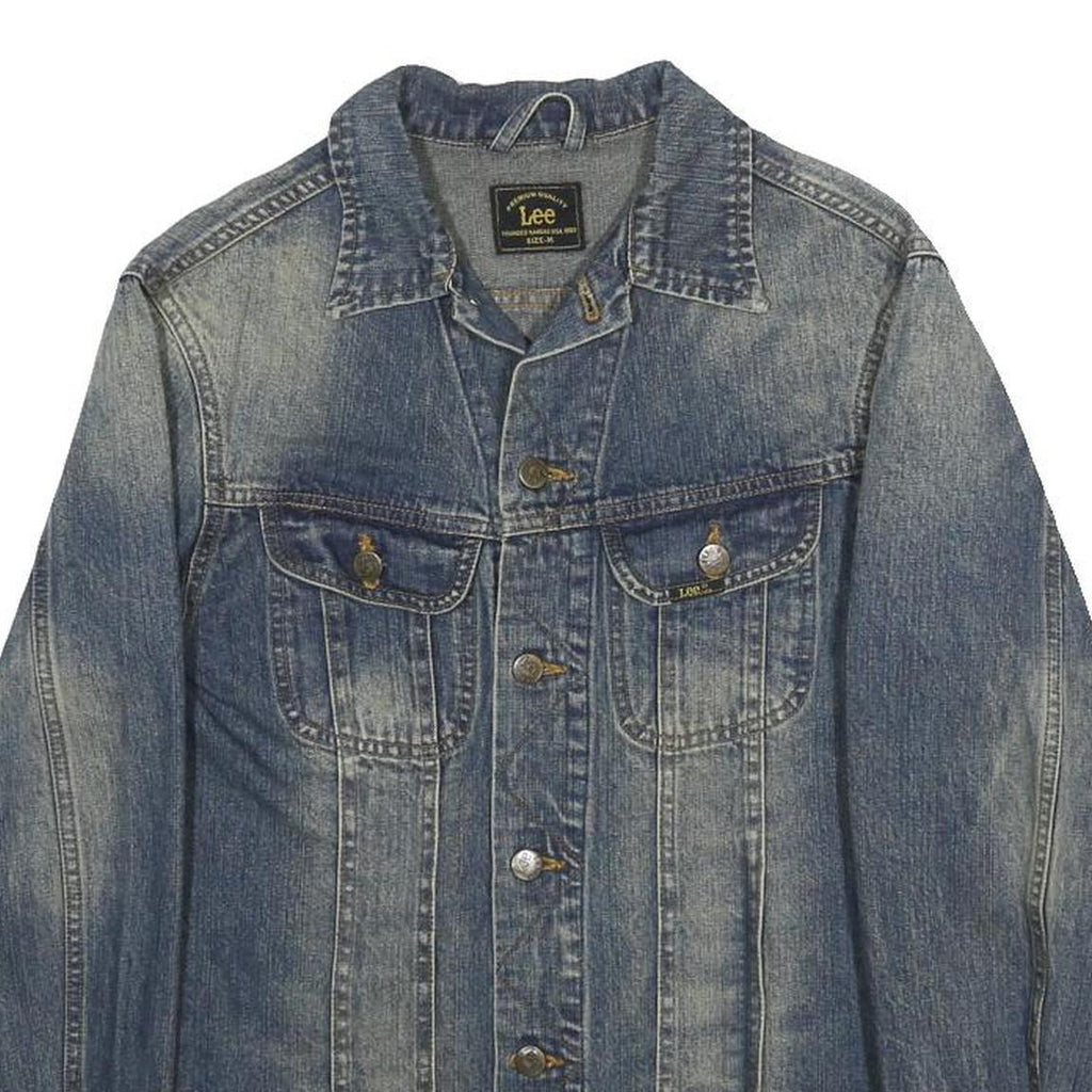 LEE Womens Blue Denim Button Jacket M Cotton Classic Casual Outerwear